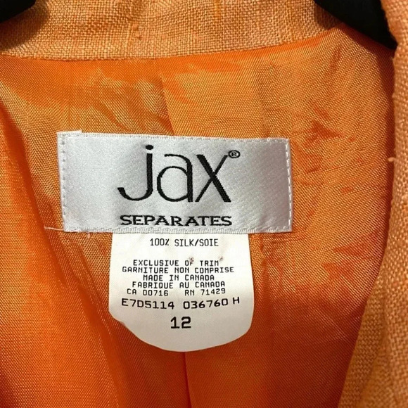 Vintage - Pure Silk Orange Button Down Spring Blazer / Jacket - Picture 5 of 7